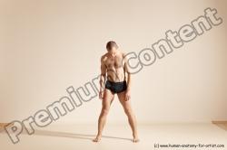 Underwear Gymnastic poses Man White Slim Bald Dancing Dynamic poses Academic